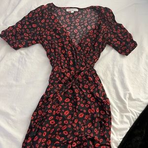 Red & Black Lips Dress